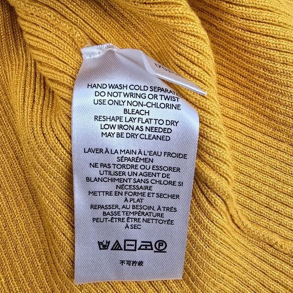 Anthropologie Maeve Josefa Ribbed Top In Honey Gold Short Sleeve Size Large - Picture 4 of 5